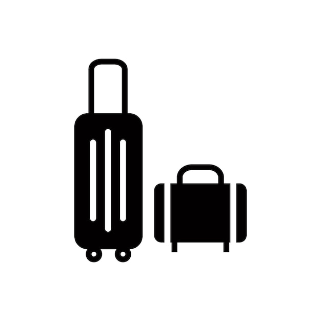 Estampa de diseño del logotipo vectorial del icono de la maleta de estilo plano