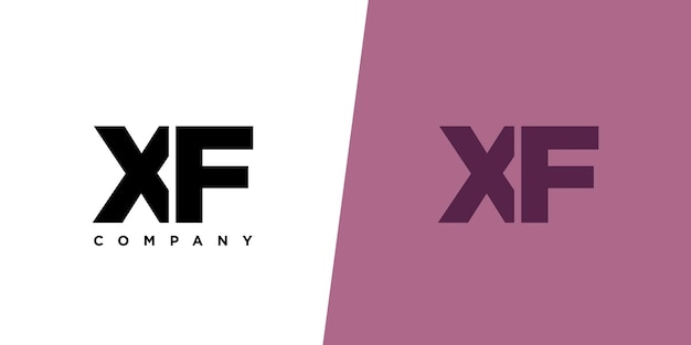 Estampa de diseño de logotipo XF con letras X y F Logotipo basado en monograma inicial mínimo