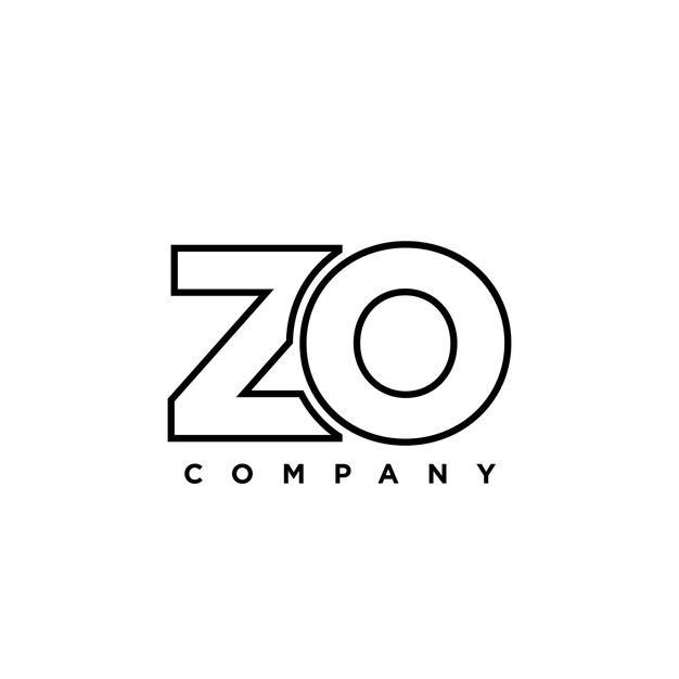 Estampa de diseño del logotipo Z y O ZO Logotipo basado en el monograma inicial mínimo
