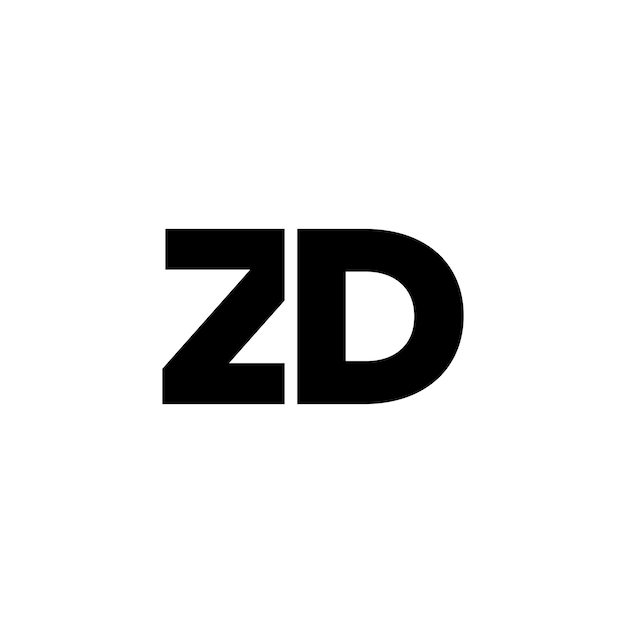 Estampa de diseño del logotipo ZD de las letras Z y D Logotipo basado en el monograma inicial mínimo