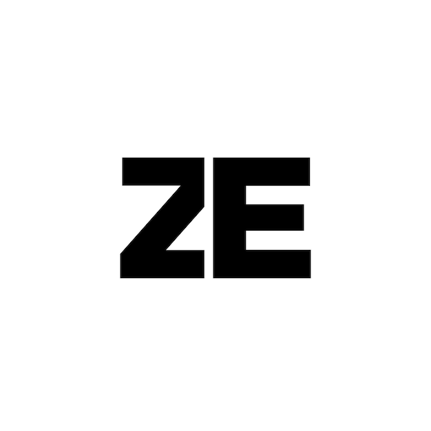 Estampa de diseño del logotipo ZE con las letras Z y E Logotipo basado en el monograma inicial mínimo