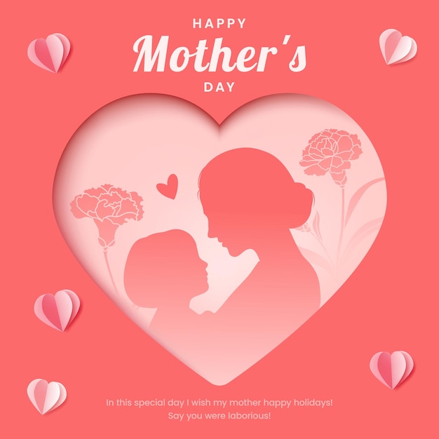 Estampa de diseño de saludos elegantes para el Día de la Madre