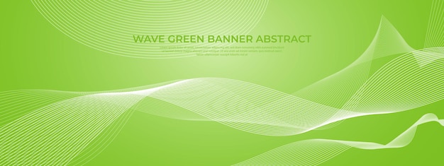 Estampa de diseño simple de bandera verde abstracta y onda blanca