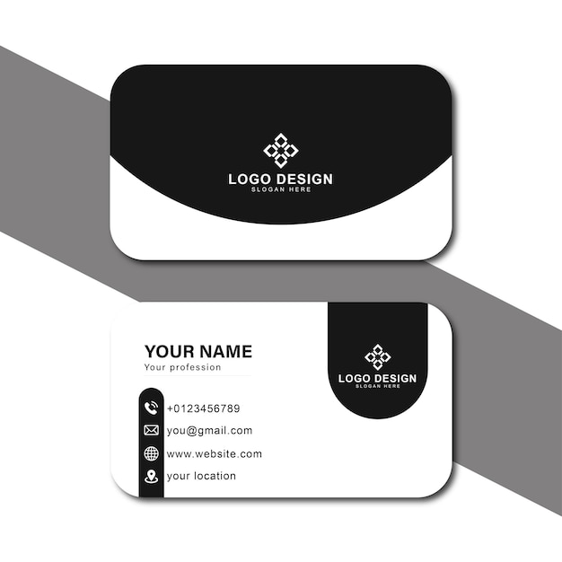 Estampa de diseño de tarjetas de visita modernas de estilo limpio