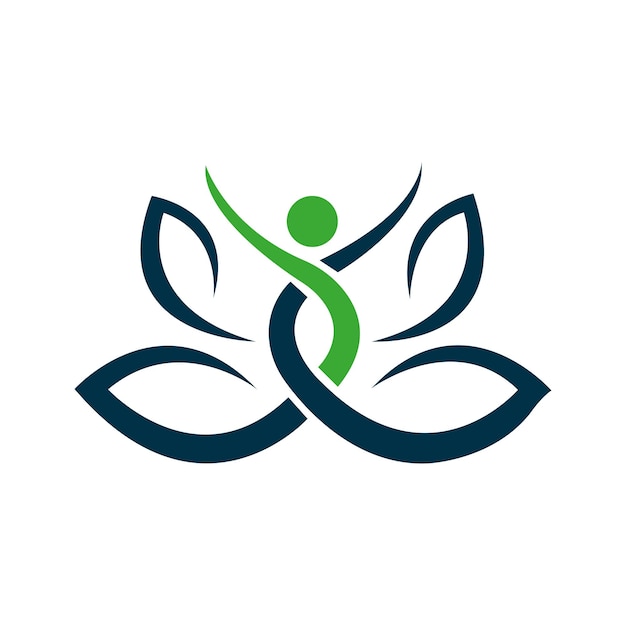 Estampa de diseño vectorial del logotipo de bienestar y salud