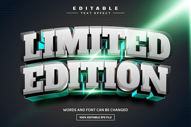 Estampa de efecto de texto editable en 3D de edición limitada
