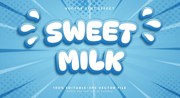 Estampa de efecto de texto editable en 3D de Sweet Milk Modern Style