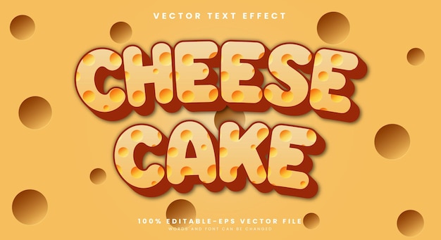 Estampa de efecto de texto editable para el estilo del tema del queso