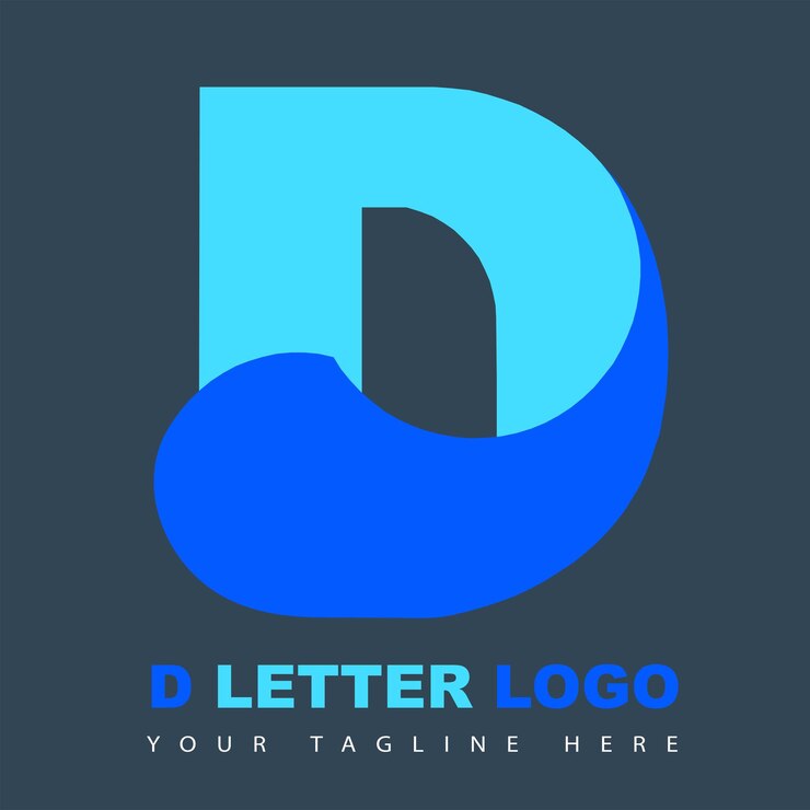 Estampa de forma de estilo vectorial única y moderna de la letra D del logotipo de la compañía