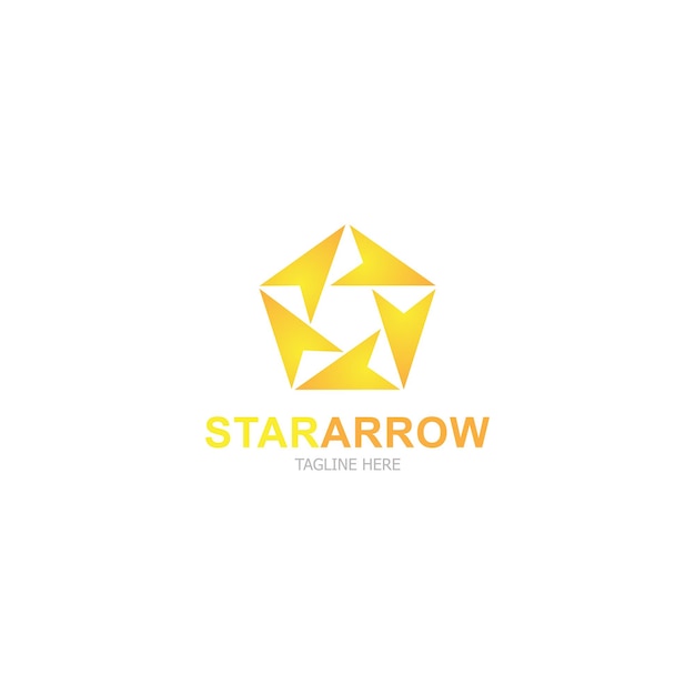 Estampa de ilustración vectorial del diseño del logotipo de la flecha de la estrella