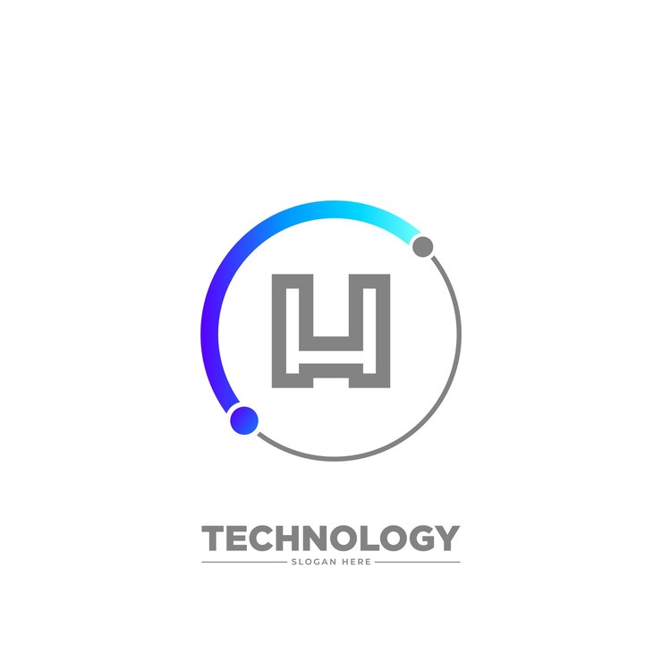 Estampa de la letra H de la tecnología del logotipo de la empresa