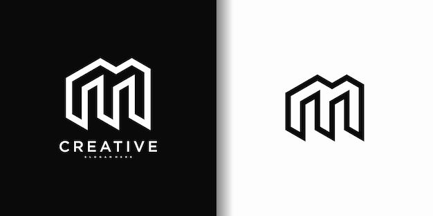 Estampa de logotipo de la letra M elegante y creativa moderna Premium Vector