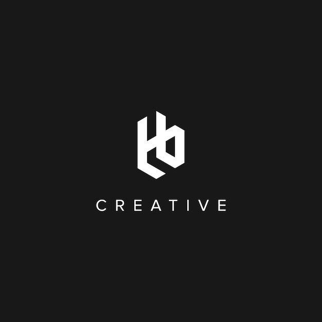 Estampa de monograma del logotipo del vector de la letra HB BH