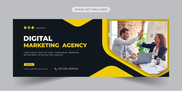 Vector estampa de portada gratuita de eps para agencias de marketing digital y empresas de facebook
