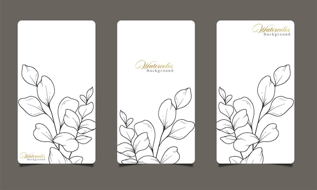 Estampa de tarjeta de boda de línea de arte de primavera Eucalipto Diseño de boda minimalista Floral de primavera con vector