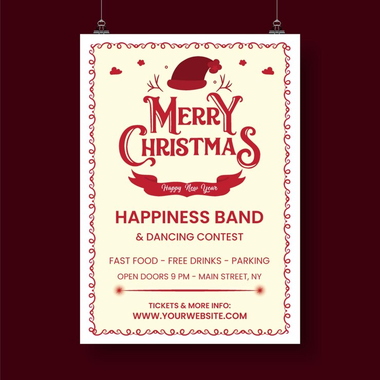 Estampa de tarjeta de felicitación de Navidad feliz de Halloween de estilo volante vectorial gratuito