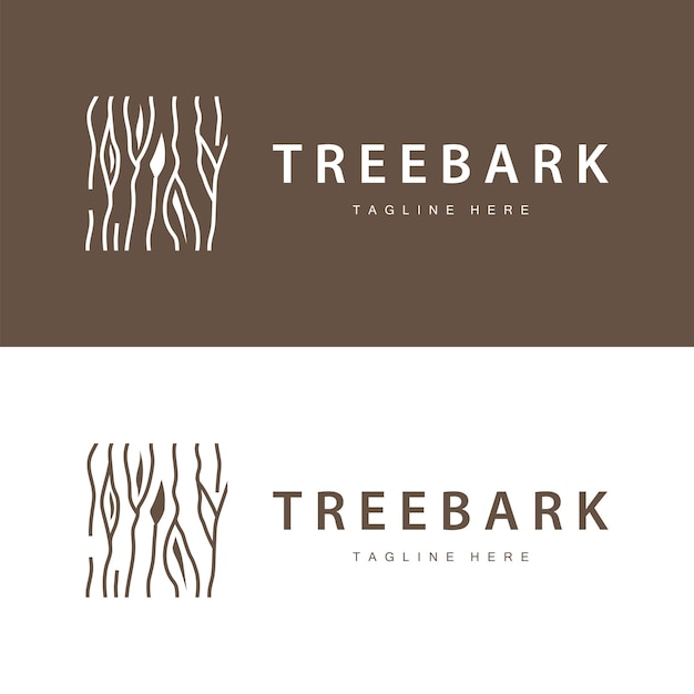 Estampa de vector de estructura de diseño de logotipo de madera capas de corteza de árbol forestal