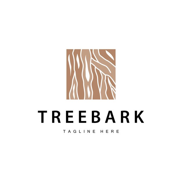 Estampa de vector de estructura de diseño de logotipo de madera capas de corteza de árbol forestal