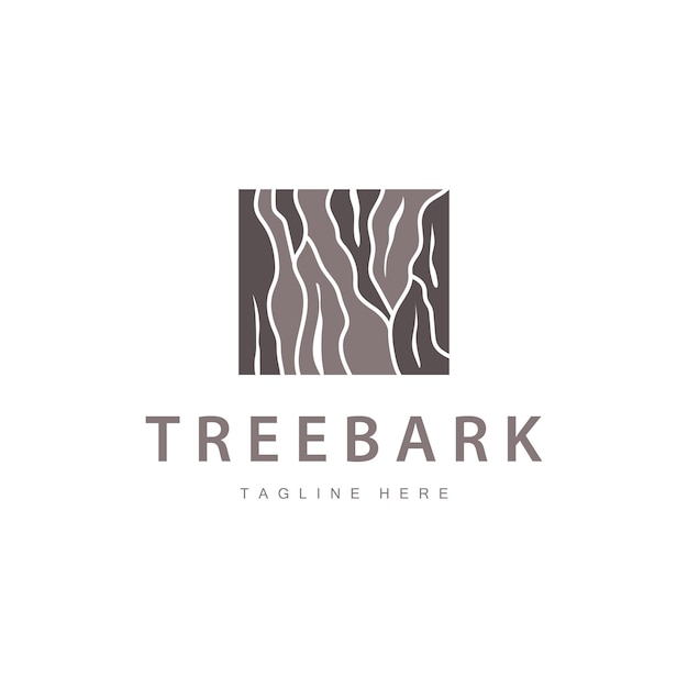 Estampa de vector de estructura de diseño de logotipo de madera capas de corteza de árbol forestal