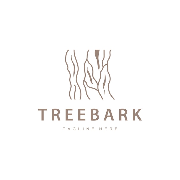Estampa de vector de estructura de diseño de logotipo de madera capas de corteza de árbol forestal