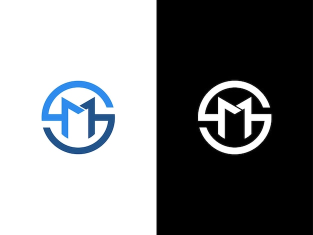 Estampa de vector de íconos de la letra abstracta SM del logotipo S