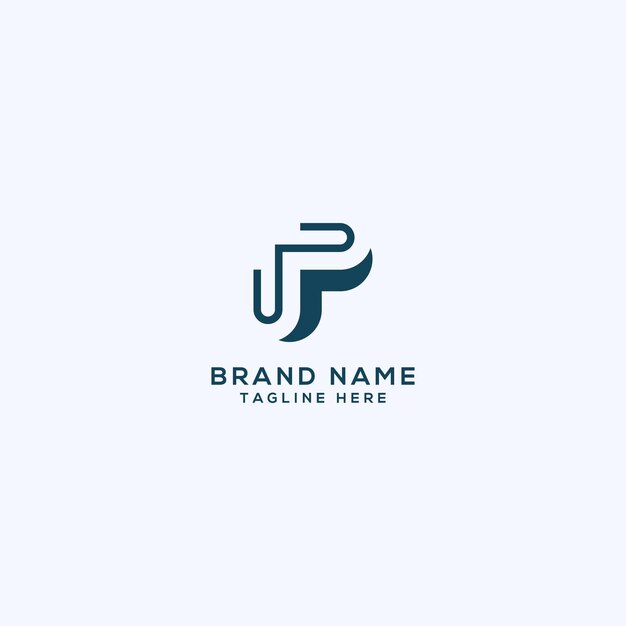 Estampa de vector de logotipo de la letra UP PU monograma Vector de ícono plano mínimo basado en inicial