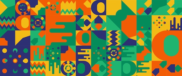 Estampa vectorial geométrica abstracta de colores formas de mosaico estandarte Para el fondo del estandarte presentación de negocios o tecnología folleto web diseño de portada papel tapiz