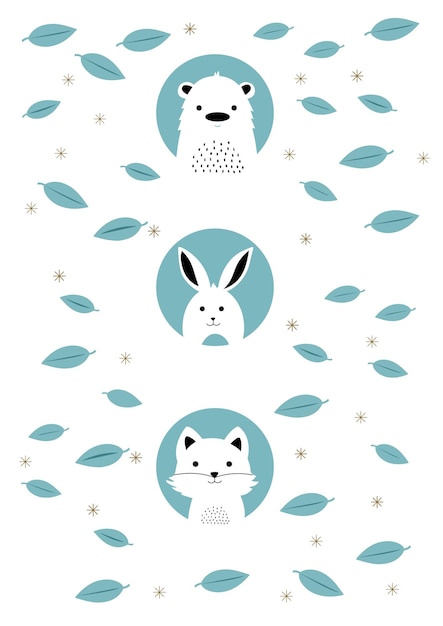 Vector estampado de animales