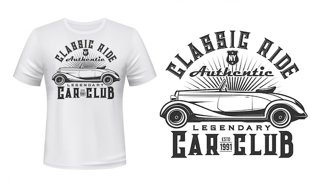 Estampado de camiseta vintage car club