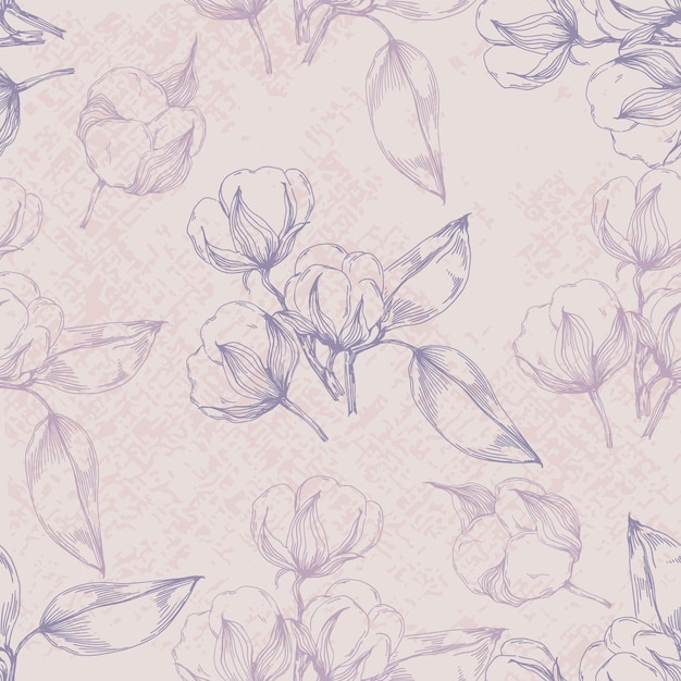 Estampado sin costuras de flores de algodón