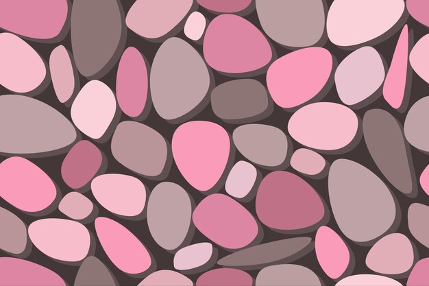 Estampado sin costuras de piedras de colores piedra de colores en colores rosados ilustración vectorial