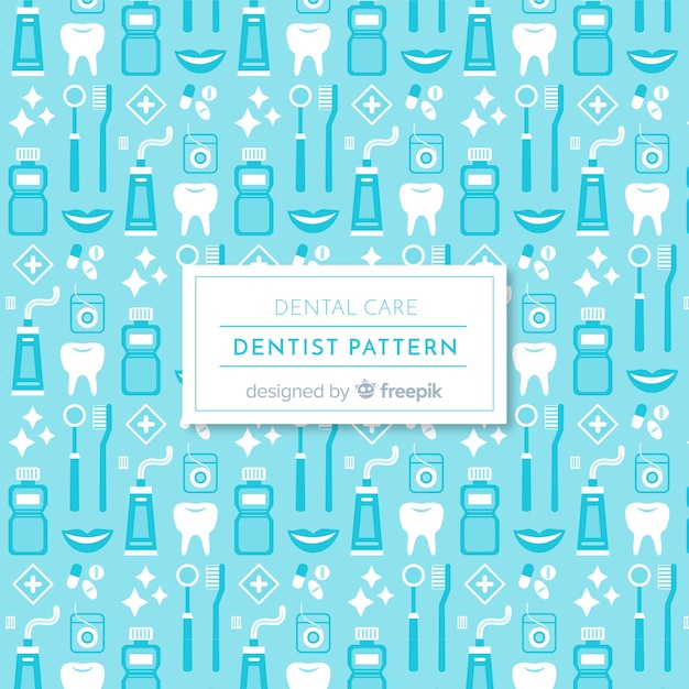 Estampado de dentista en diseño plano