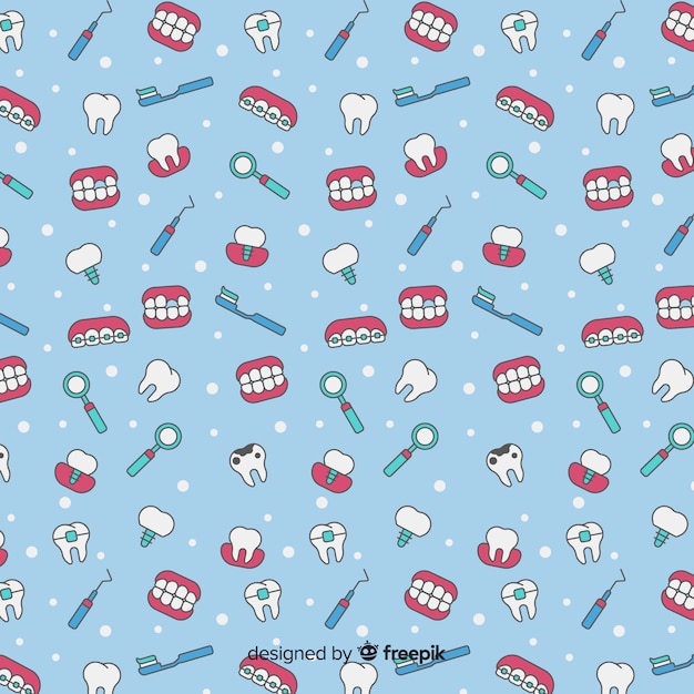 Estampado de dentista en diseño plano