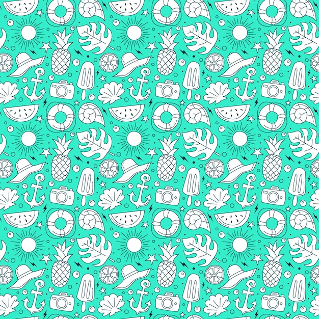 Estampado dibujado a mano de verano