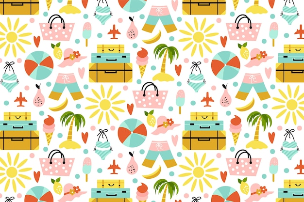 Estampado dibujado a mano de verano