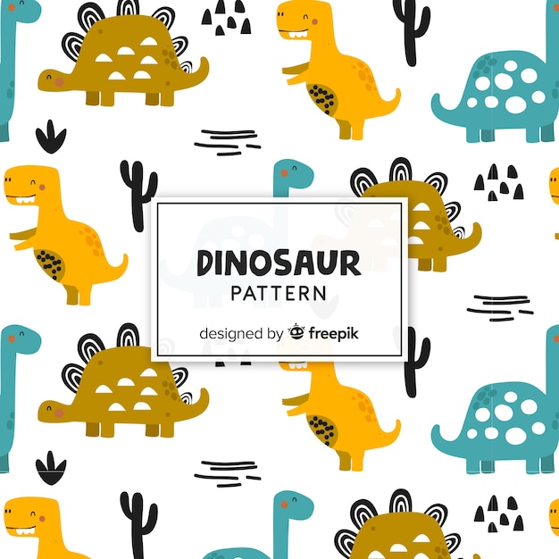 Estampado de dinosaurio en diseño plano