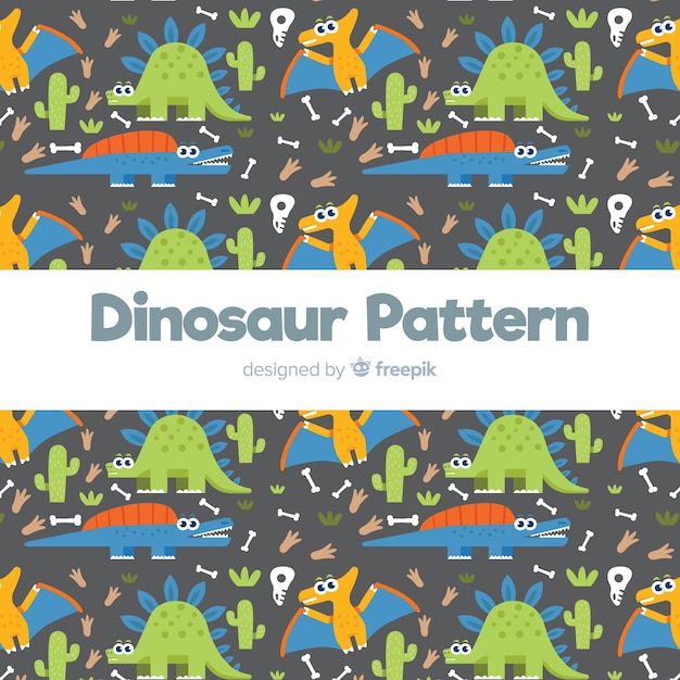 Estampado de dinosaurios dibujado a mano