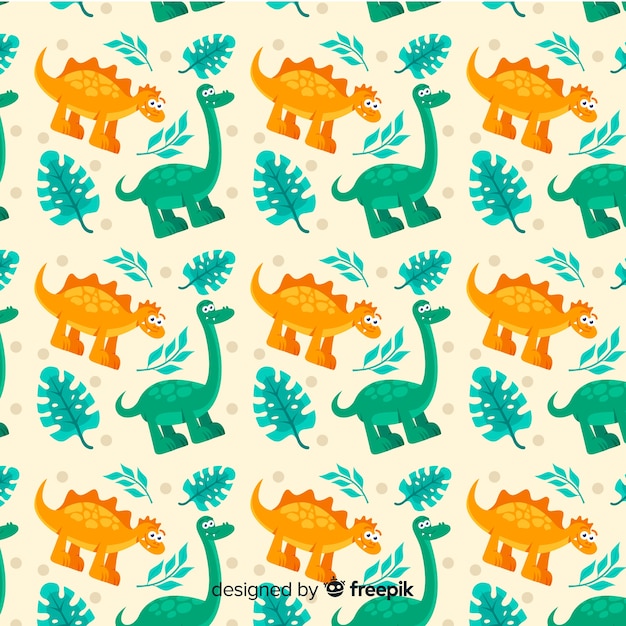 Estampado de dinosaurios en diseño plano
