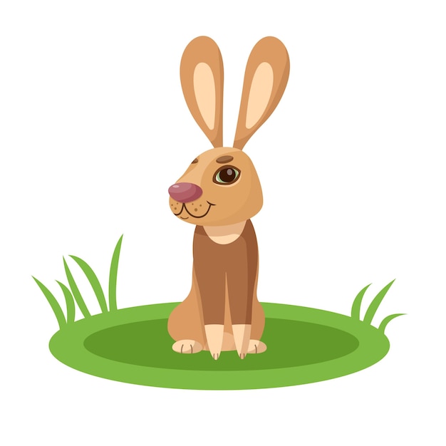 Estampado de diseño de conejo. Conejo de Pascua. Lindo conejo sobre un fondo blanco. Vector.