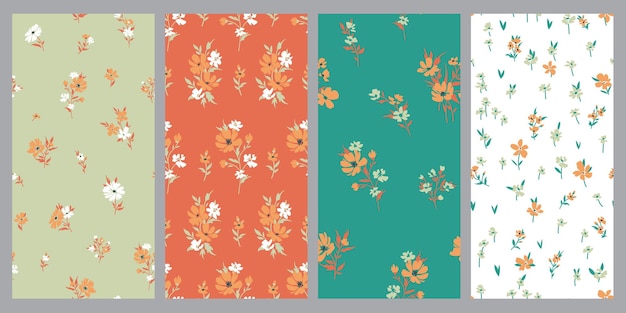 Estampado floral abstracto contemporáneo con pequeñas flores de jardín en belleza estacional para fondo digital y lino en plantilla de vector ornamentado estilo millefleur