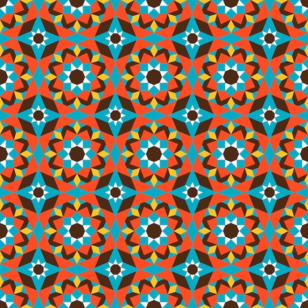 Estampado floral geométrico en color naranja.