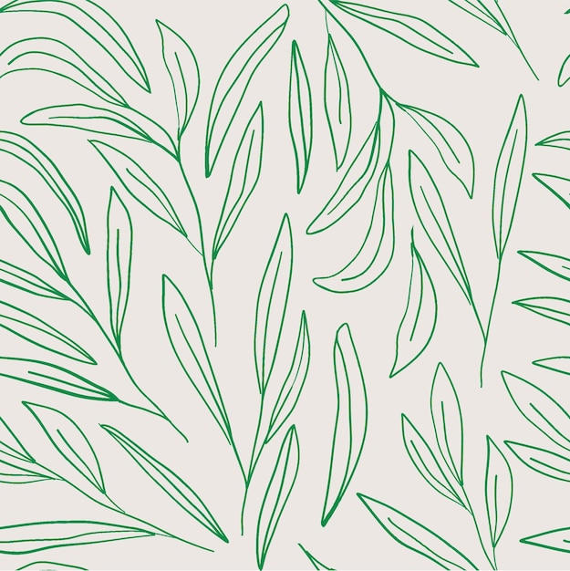 Estampado floral moderno Patrón sin costuras Estilo dibujado a mano