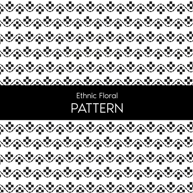 Estampado de flores negro étnico