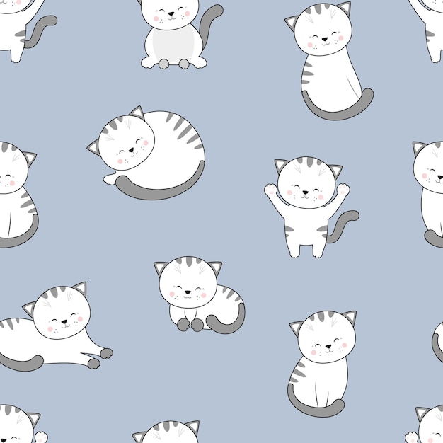 Estampado infantil con lindos gatos niños estampado