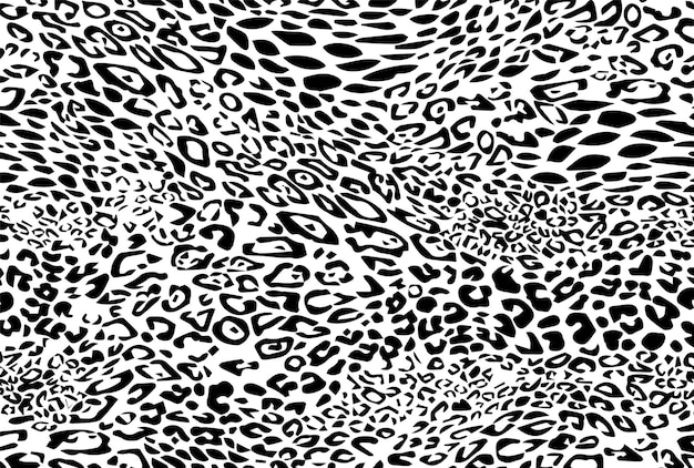 Estampado de leopardo blanco y negro vectorial