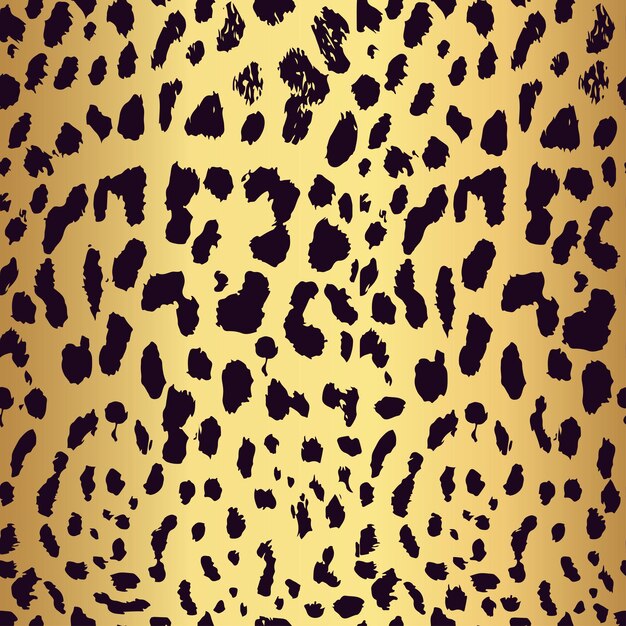 Estampado de leopardo dorado sin costuras Fondo de textura de patrón vectorial