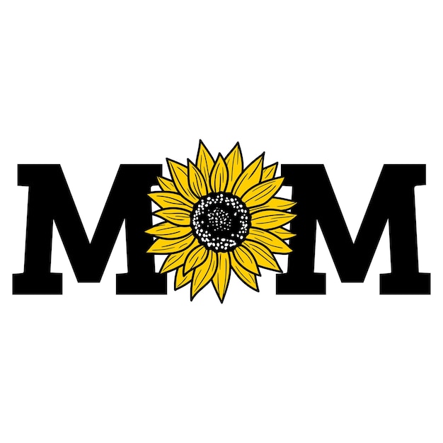 Estampado de mamá girasol para el día de la madre, diseño de camisetas con cita de mamá.