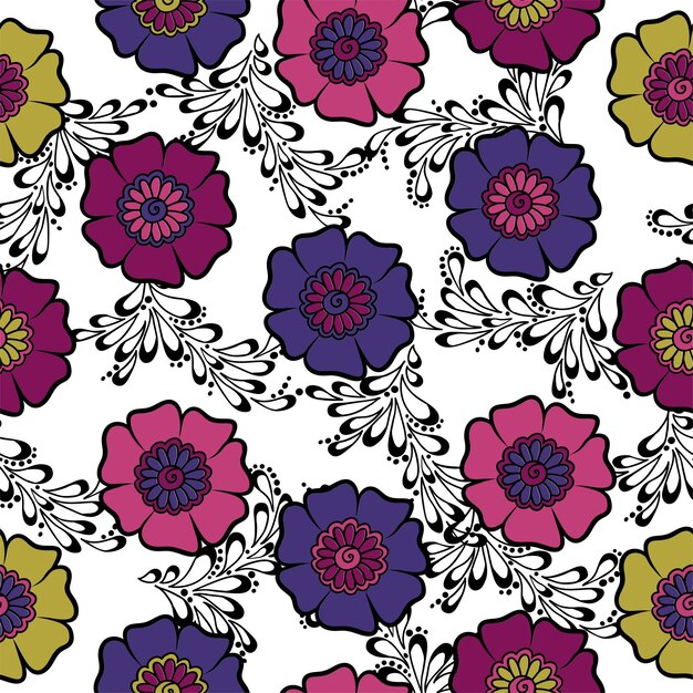 Estampado con pequeñas flores multicolores.