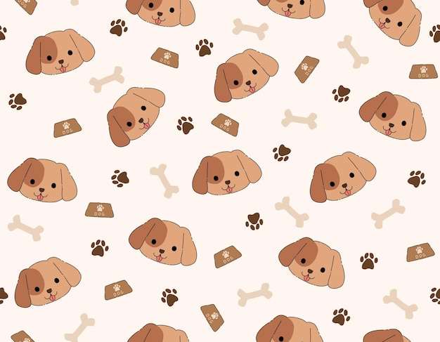 Vector estampado de perro lindo