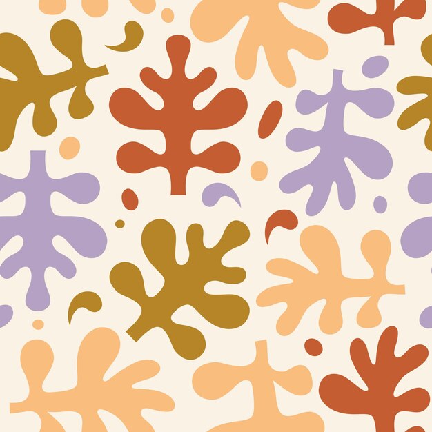 Estampado de selva exótica moderna Collage patrón contemporáneo sin costuras en estilo vintage de los años 70